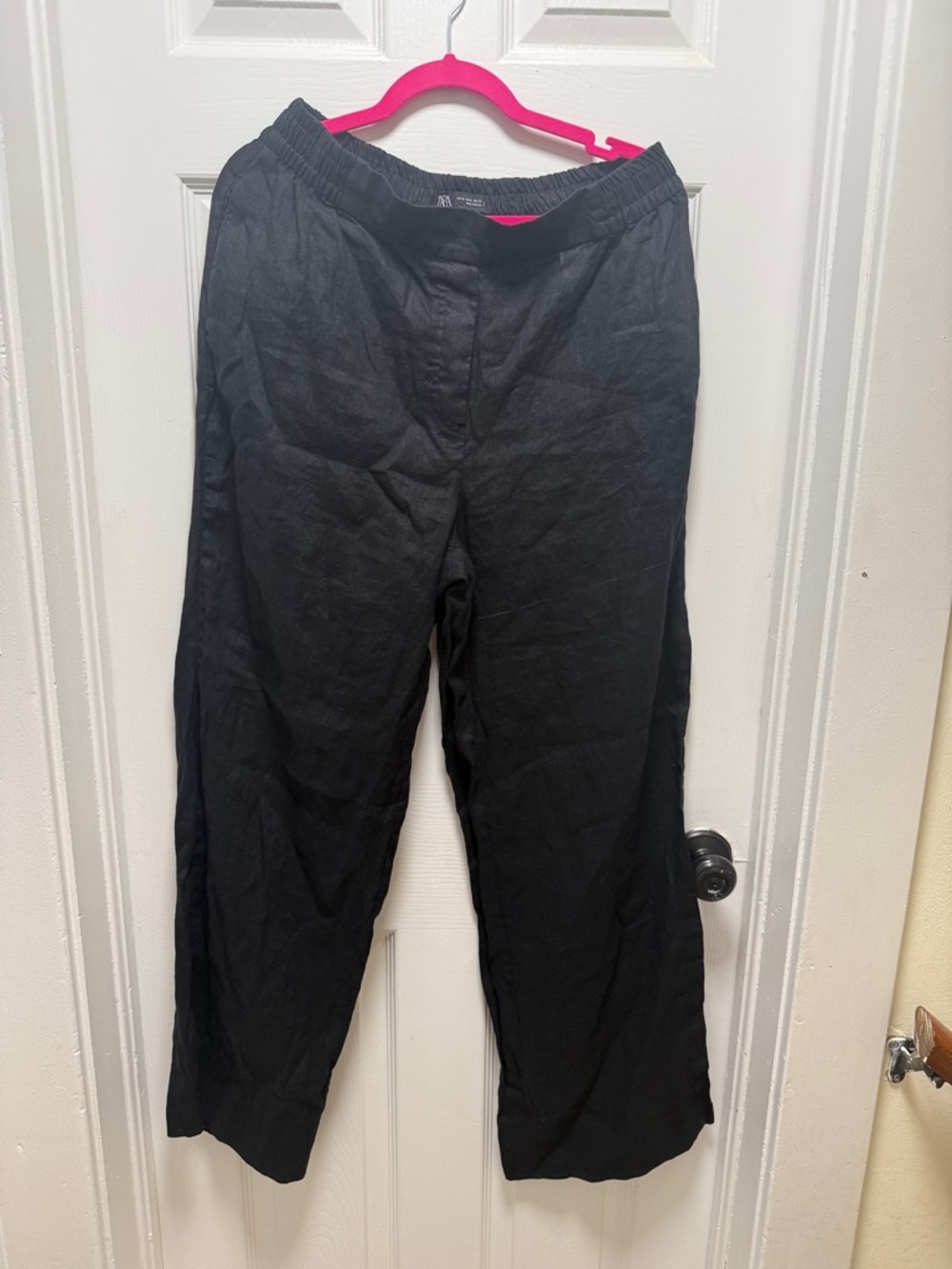 Zara Black Women's Elastic-Waist Chinos